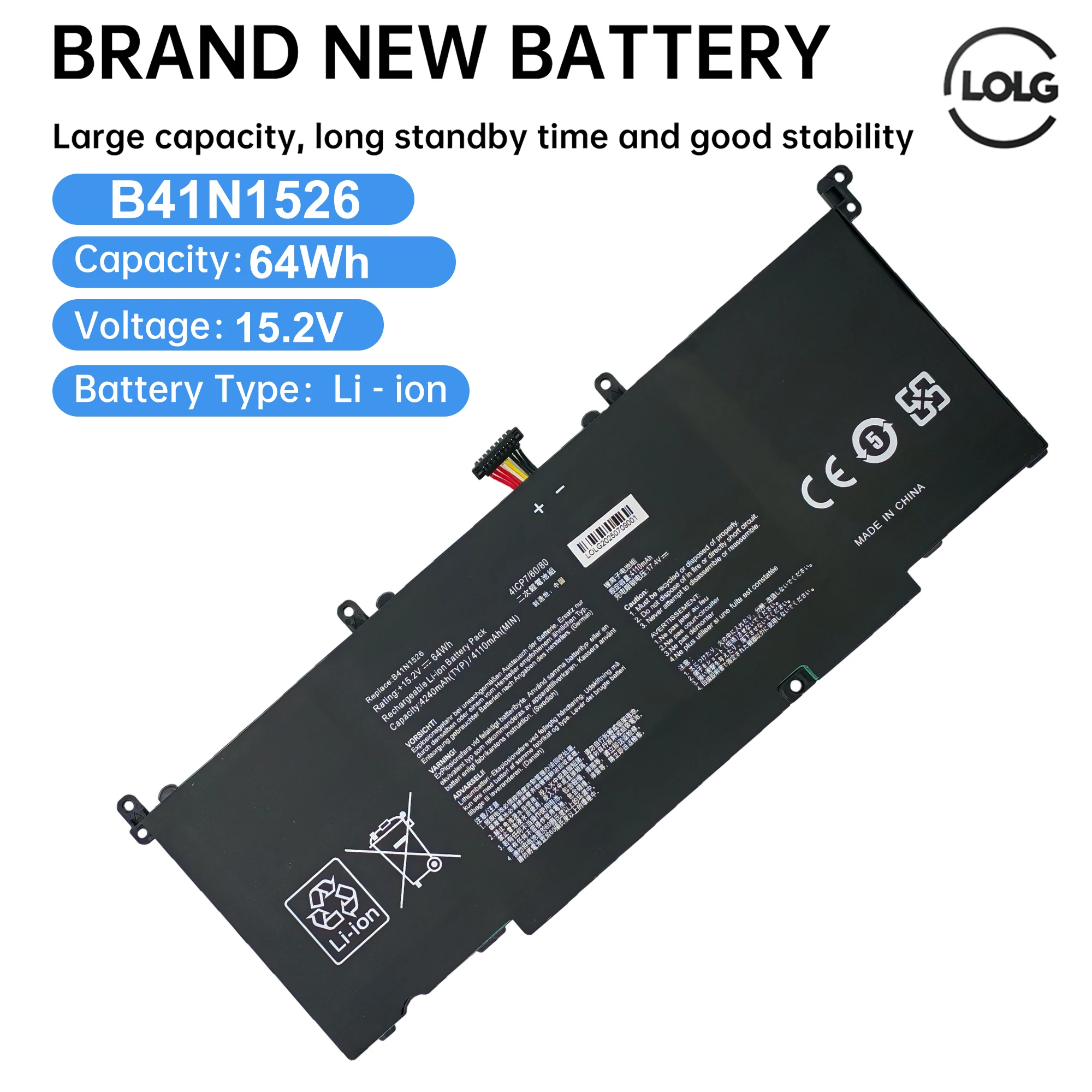

B41N1526 Аккумулятор для ноутбука ASUS ROG Strix GL502 GL502V GL502VT GL502VT-1A GL502VM S5 S5VT6700 GL502VT-BSI7N27