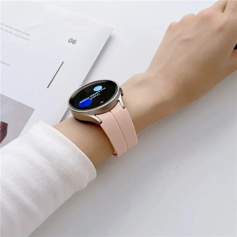 Magnetyczny pasek silikonowy do Samsung Galaxy Watch 7/6/5/4 44mm 40mm Watch6 Classic 43 47 Sports 20mm Pasek do bransoletki Galaxy 5pro 45