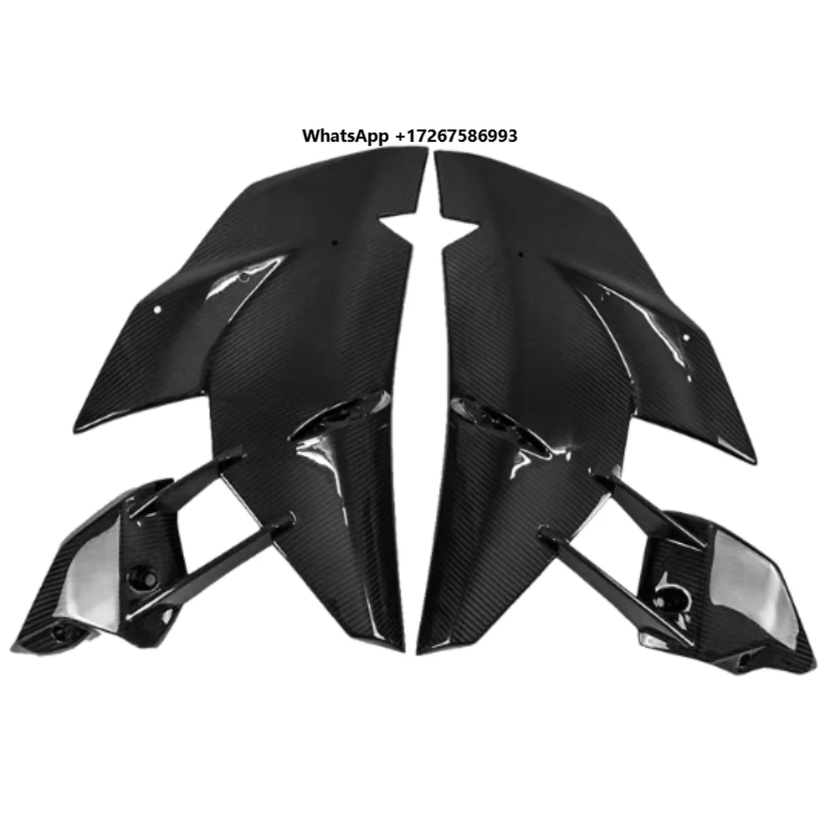 

For Ka wa sak1 Ninja H2 H2R 2019 2020 2021 2022 2023 2024 3K 100% Dry Carbon Fiber Motorcycle Front Upper Side Panel Fairings