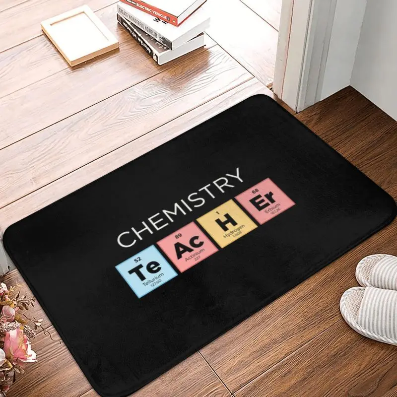 Chemistry Teacher Periodic Table Front Door Mat Anti-Slip Indoor Science Lab Tech Doormat Garden Garage Entrance Rug Carpet