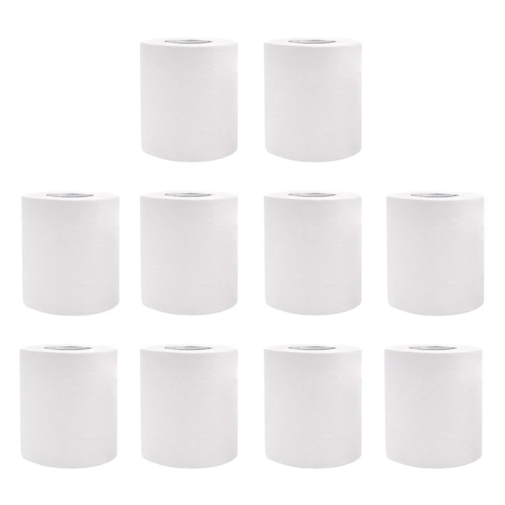 10 قطعة 100 جرام لفة حمام صغيرة 4-Ply لب الخشب ورق التواليت سمكا ليونة صديقة للبيئة المعاد تدويرها للاستخدام المنزلي في الفندق