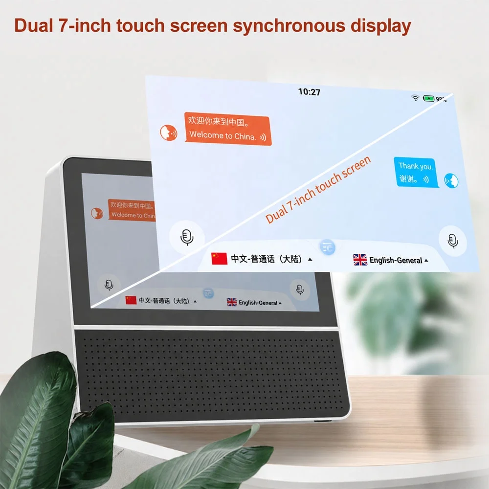 121 Language Mutual Desktop AI Translator Dual Touchscreen 10.1
