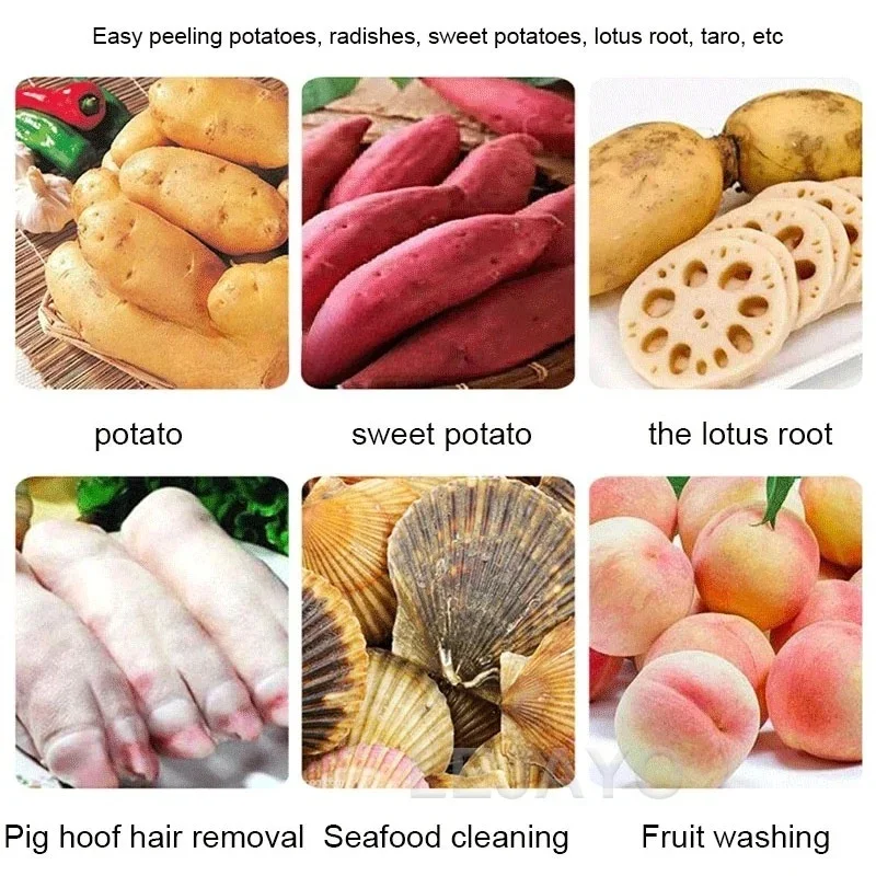 Root Vegetable Fruit Ginger Cassava Washer Potato Cleaning Peeling Machine Ginger Skin Peeler