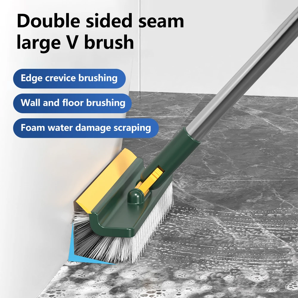 

Floor Scrub Brush 3 in 1 Long Handle Removable Adjustable Wiper Broom Tools Tile Magic Squeegee Cleaning Kitchen Bathroom Brush