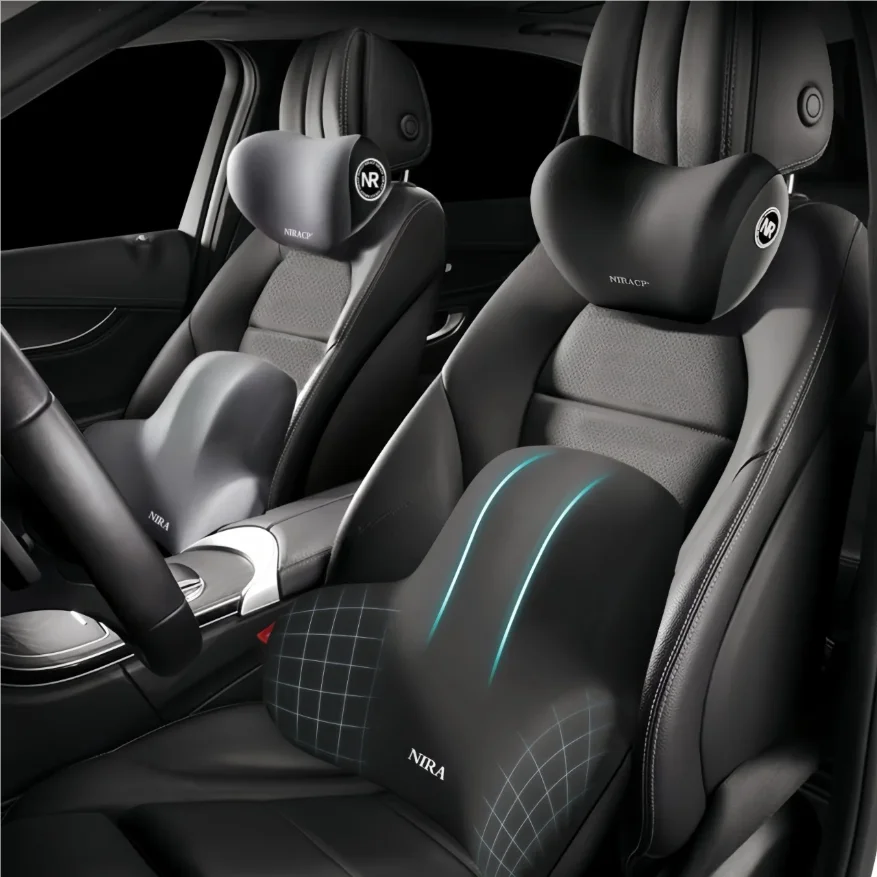 

Car Memory Foam Lumbar Support Cushion, Polyester Fabric, Anti-Slip, Washable, Ergonomic Design, Slow Rebound Memory Material