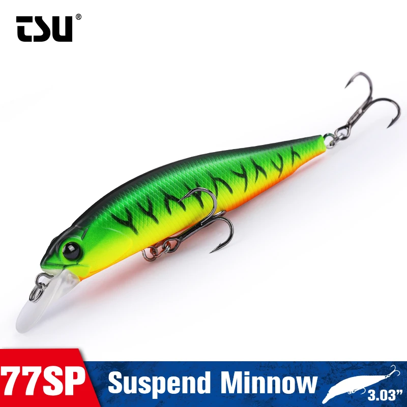 TSURINOYA Minnow77SP Jerkbait señuelo suspendido para lubina y lucio - imagen 5