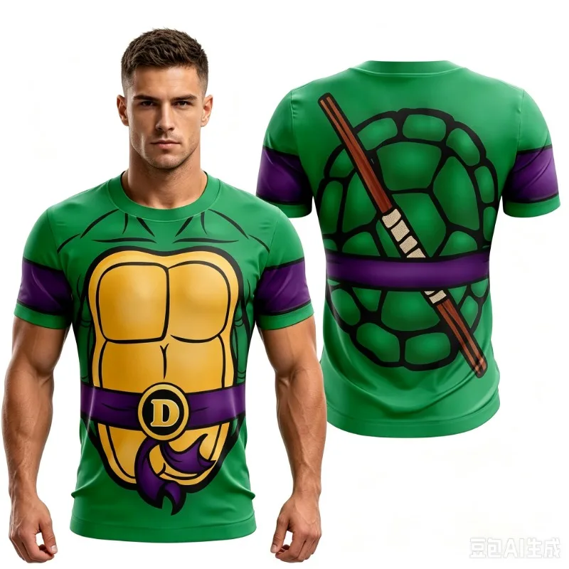 Ninja Turtles Classic Anime Cosplay Costume Full Print Adult Children's T-shirt Summer Quick Drying Soft and Comfortable