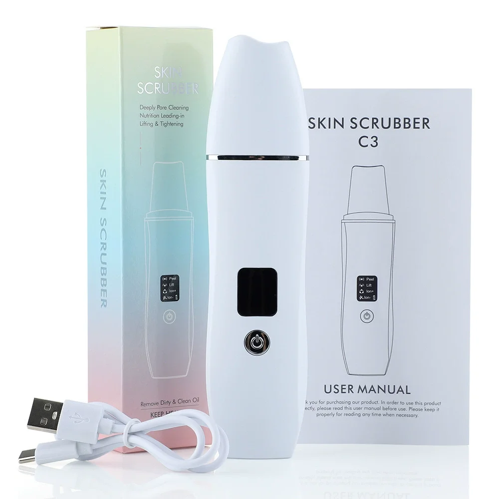 Ultrasonic Facial  Scrubber USB Rechargeable 4 Modes