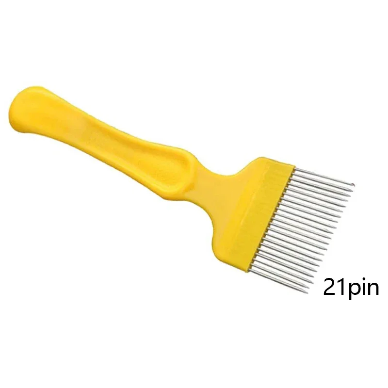 1 個養蜂蜂蜜収集ツール蜂スクレーパーカット巣箱アンキャッピングカッターフォーク赤ステンレス鋼針プラスチックハンドル