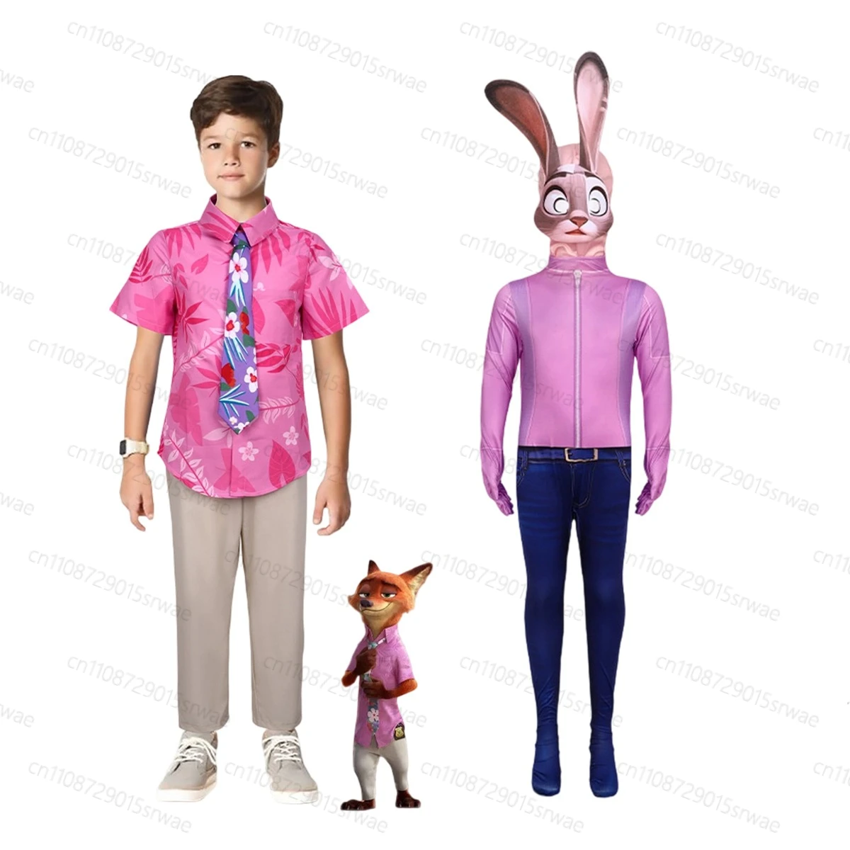 

Anime Cartoon Cosplay Costume Crazy Animals City 2 Nick Judy Kids Cosplay Costume Party Play OutfitUniform Pink Suit
