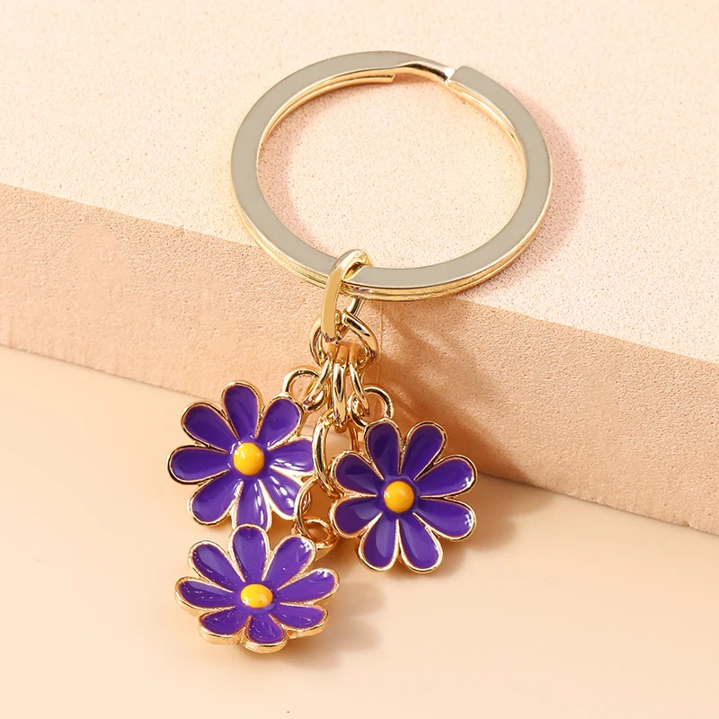 Aihua 40 Farben Niedlicher Pflanzen-Schlüsselanhänger Emaille Sakura-Blumen-Schlüsselanhänger für Frauen Mädchen Handtasche Anhänger Autoschlüsselhalter DIY Schmuck Geschenke – Detail 23