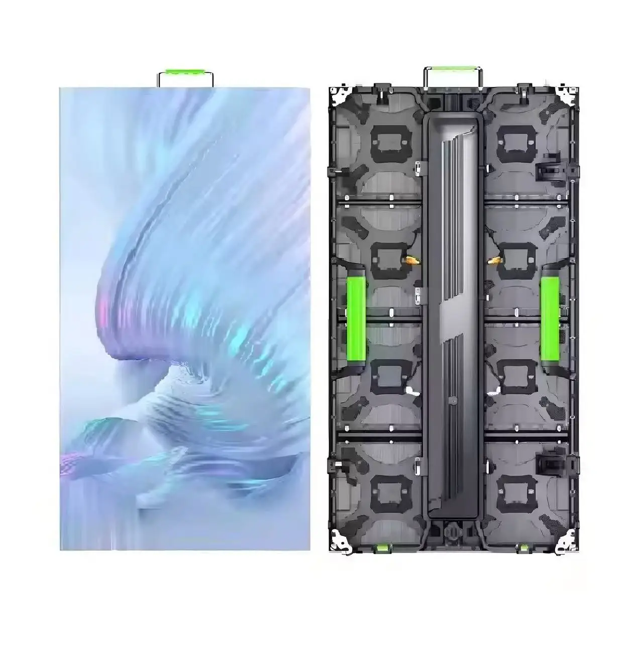 Outdoor 7680Hz high refresh rate P2.604 LED display screen, with individual 500*1000mm die-cast aluminum cabinets.