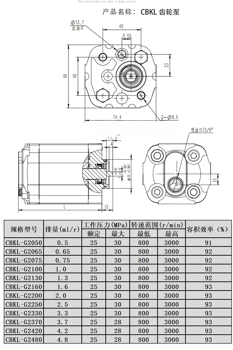 Hydraulische Zahnradpumpe CBKL-G2200BL G2420BL CBKL-G2160 Netzteil Ölpumpe
