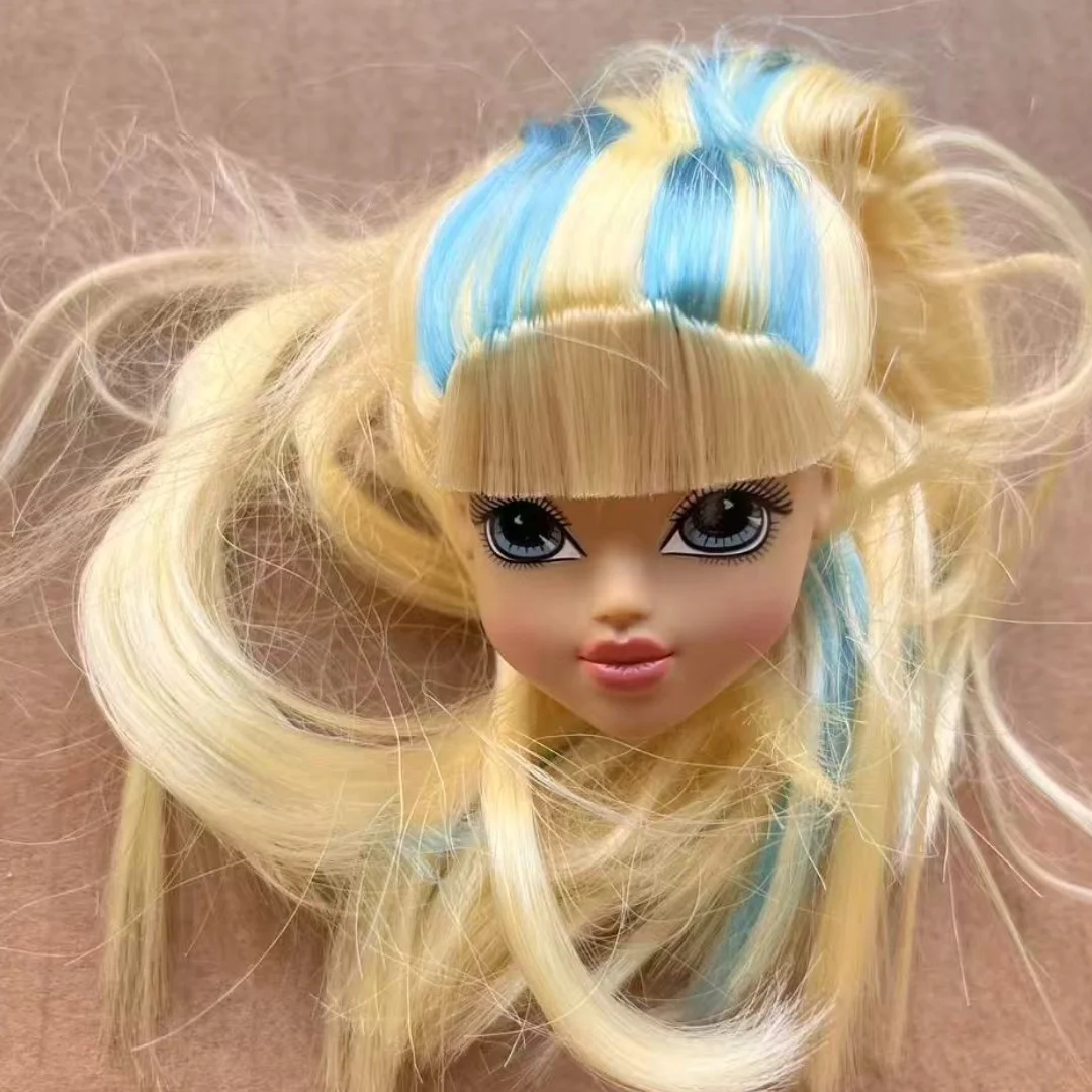 Big Eyes Doll Heads Set DIY Dressing Accessories Gold Red Brown Hair Figures Collectible Doll Head Toys for Creative Play