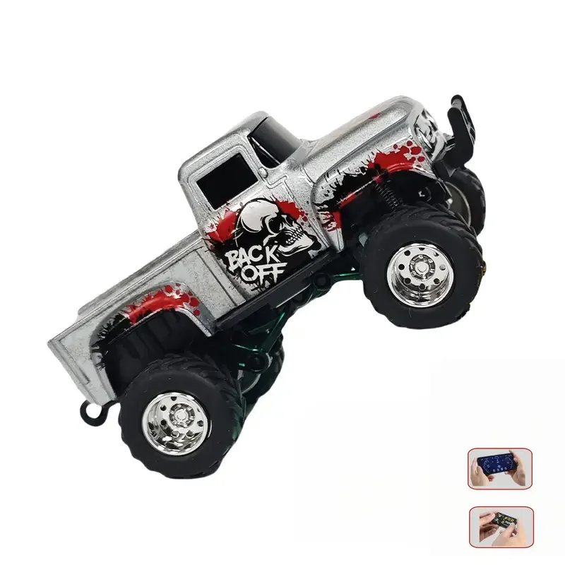 1:64 Mini Legierung Fernbedienung Auto Party Spielzeug Auto Geschenk Cool Skull Bull Graffiti Outdoor Spielzeug für Erwachsene Drei-Gang-Geschwindigkeit