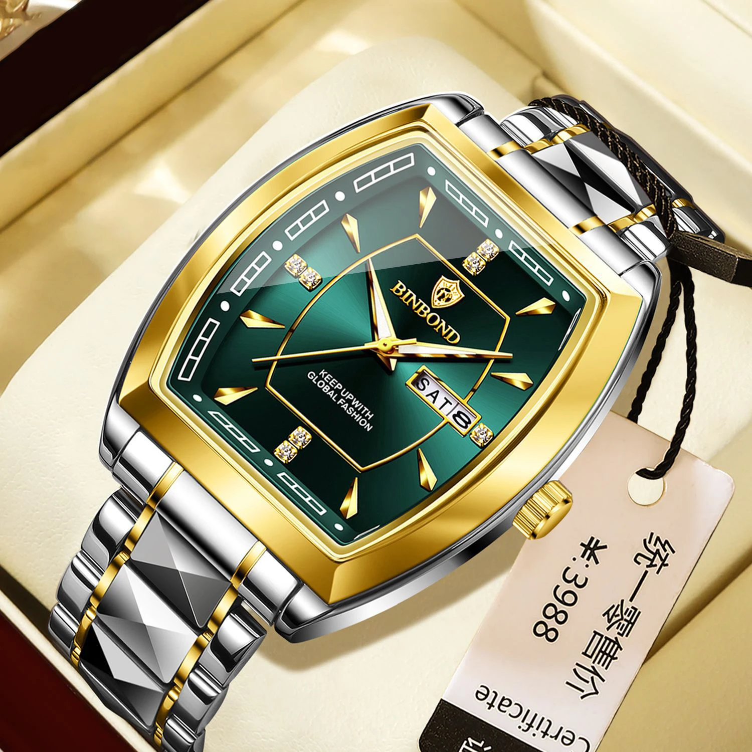 UTHAI CQ357 Модные мужские часы, водонепроницаемые календари, кварцевые часы с ночником, деловые часы, подарки, часы для мужчин