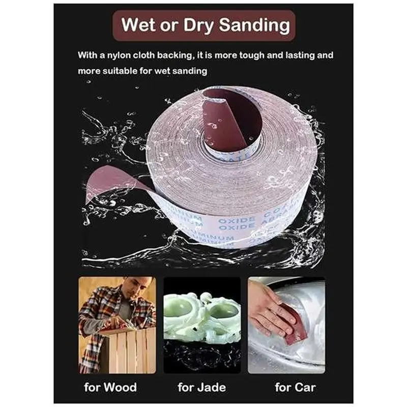 AWAH Aluminum Oxide Abrasive Cloth Roll Set(5 Grits), 1Set With Dispenser-Box Ideal For Metal Preparation And Polishing