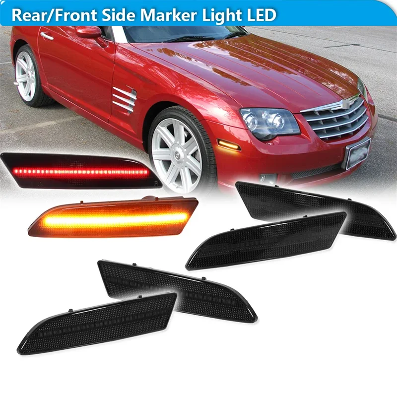 

For Chrysler Crossfire 2004-2008 LED Side Marker Lights, Front Rear Bumper Turn Signal Parking Lights 12V