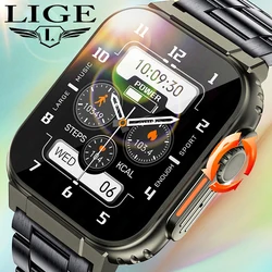 LIGE New 600mAh Ultra Smart Watch Men Bluetooth Call TWS Local Music Sport Clock 1.96'' IP68 Waterproof Relógio Smartwatch Women