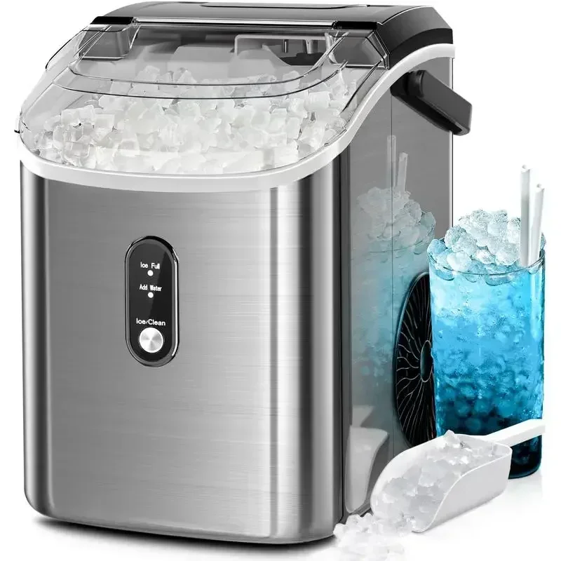 COWSAR Nugget Ice Maker Countertop,33lbs/Day, Pellet ice Maker, a Basket in 1.5 Hour, Self-Cleaning,  Compact Crushed Ice Maker