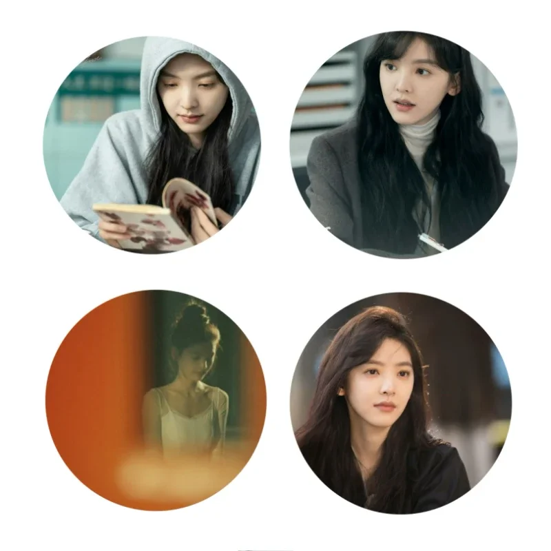 4PC/SET Bai Jingting Zhang Ruonan Badge TV The First Frost Sang Yan Drama Stills Laser Fine Flash Bang Brooch Bag Decor Pins