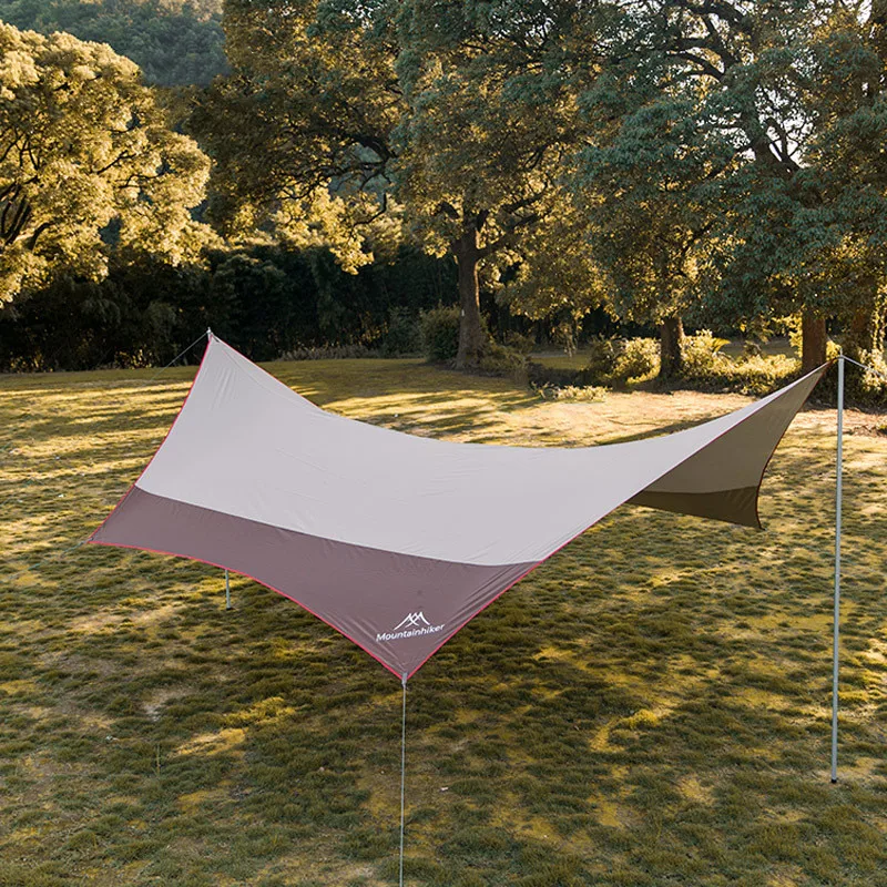 

Outdoor Camping Hexagonal Canopy Mountainhiker 210D Oxford Cloth Rainproof Sunproof Picnic Silver Coated Vinyl Sunshade Canopy