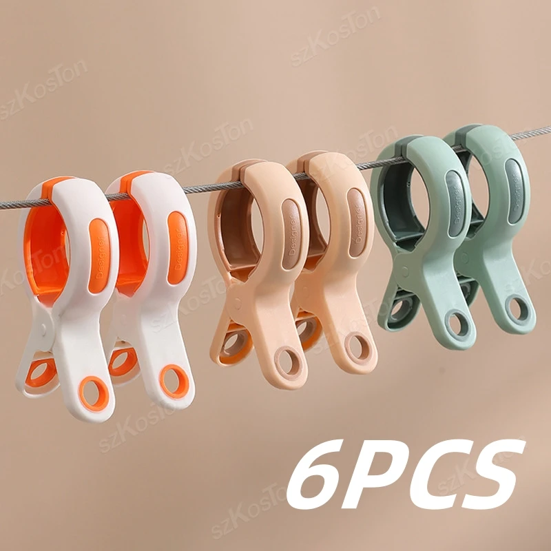 3-6Pcs Beach Towel Clips Reusable Large Windproof Clothes Pegs Plastic Strong Clothespins Laundry Tongs for Blankets Coats Towel