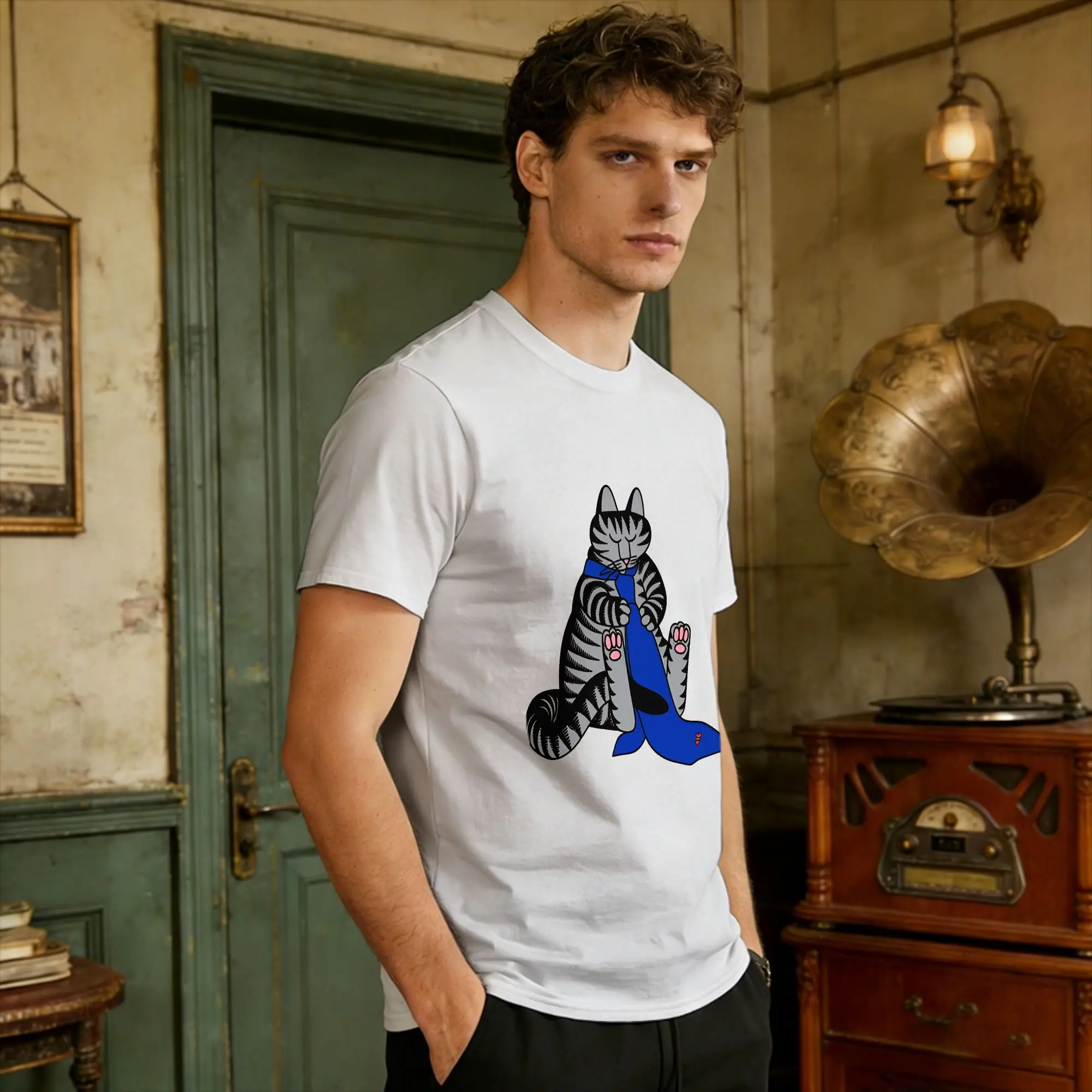 Ryan Gosling Cat Golden Gate Bridge Cat T-Shirt Summer Project Hail Mary Cotton T-Shirts For Male Print Tee Shirt Clothes