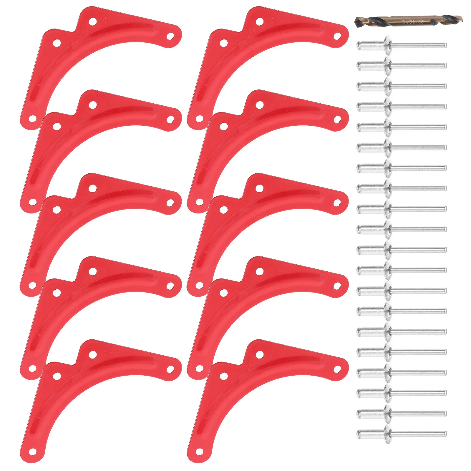 10Pcs Extension Ladder Reinforcement Sheets Triangular Iron Corner Brackets Heavy Duty Ladder Stabilizer Replacement Universal