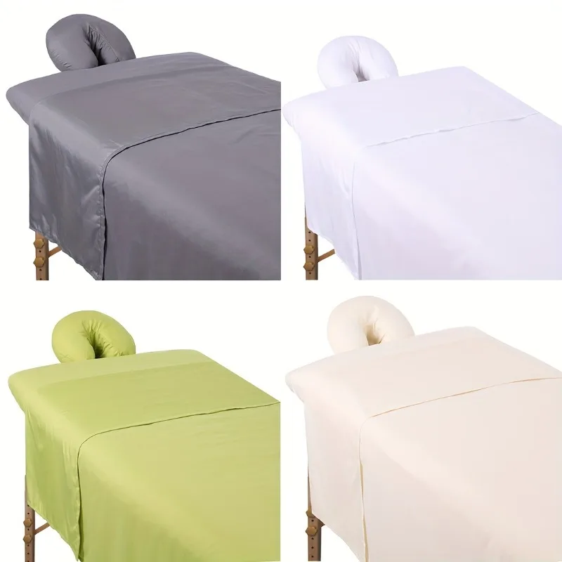 3 unids/set salón de belleza cama de masaje sábana bajera plana fundas de almohada lavables suaves para uso profesional funda de cama de masaje