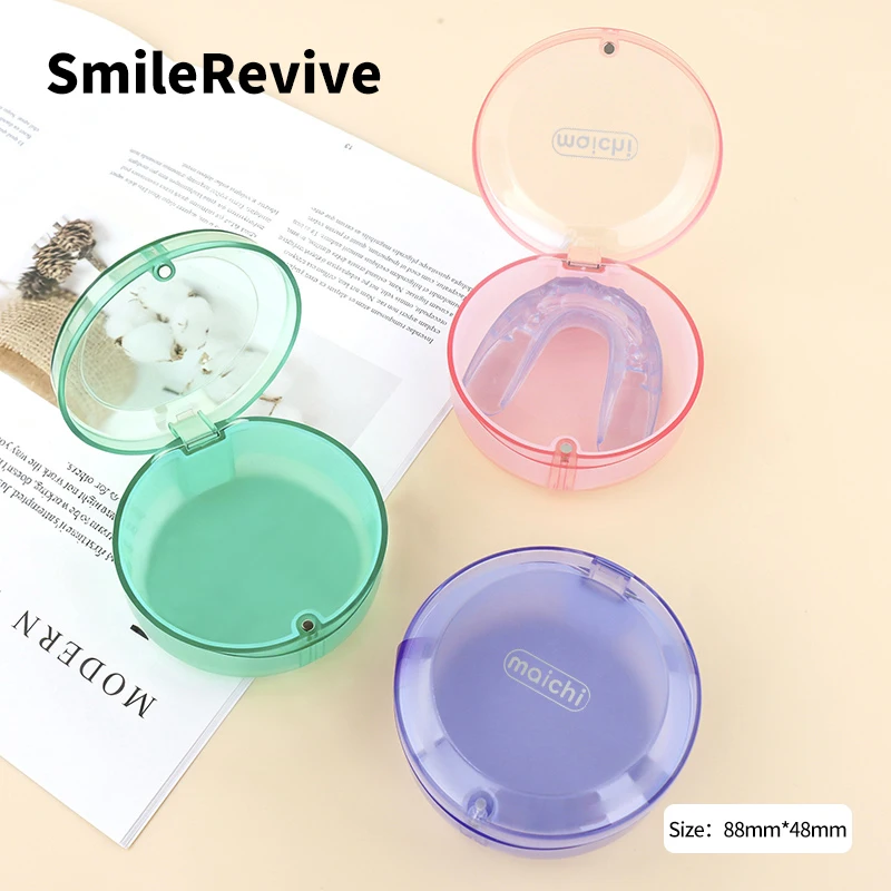

SmileRevive Denture Tray Box Dental Orthodontic Retainer Case Plastic Teeth Container False Teeth Protective Case Storage Clean