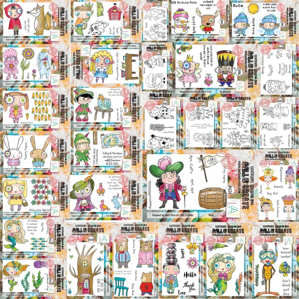 Little girl mermaid and rabbit clear silicone stamps for DIY scrapbooking craft supplies stamp photo album card making 2025
