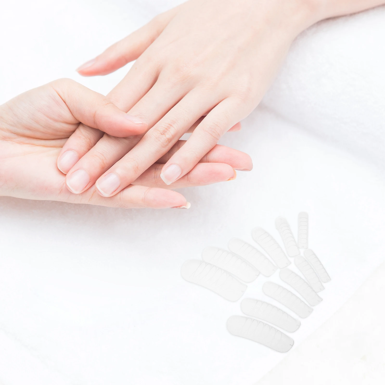 

240Pcs Clear Curved Full Cover Nail Tips Sturdy Manicure Extensions with Handle for Beginners Durable Nail Extensions