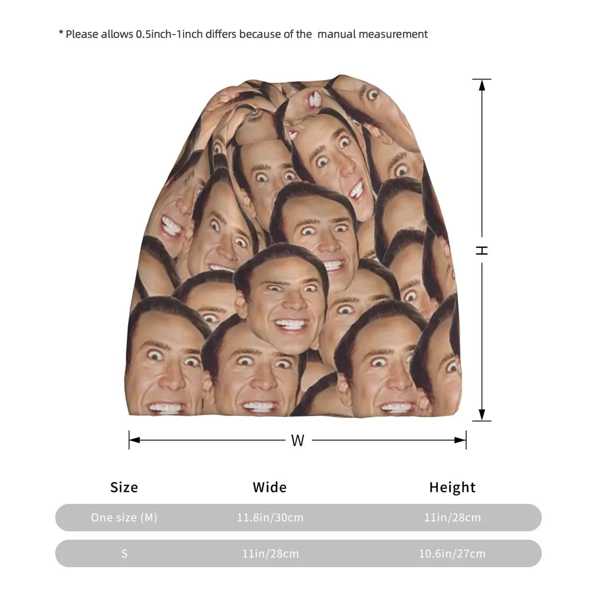 

Nicolas Cage Meme Bandana Neck Cover Face Scarf Warm Balaclava Beanies Hat for Men Women Adult Windproof