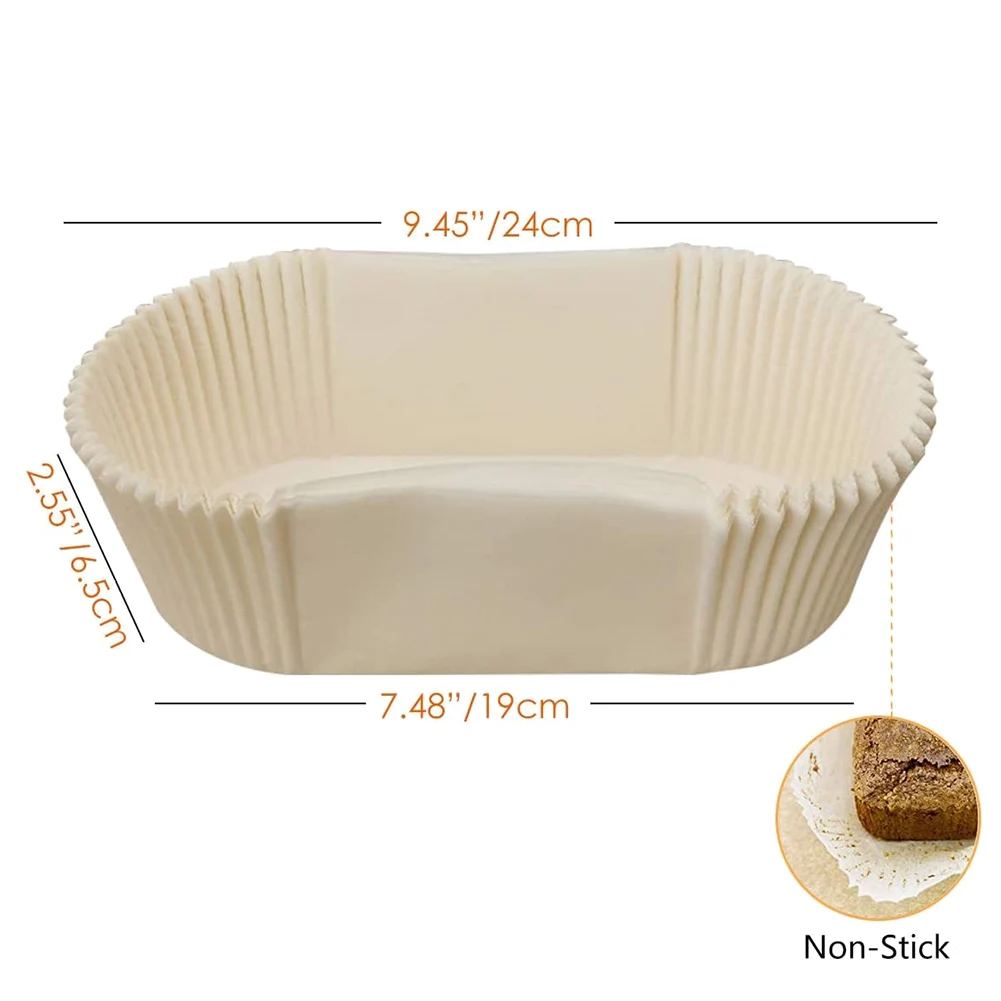 120 pacotes de forros de lata para pão à prova de graxa, borda reta, papel pergaminho para cozimento, panelas antiaderentes para bolo, forro de lata