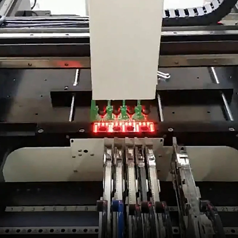 Máquina automática completa de seleção de 4 cabeças com sistema visual de 2 câmeras, máquina smt para linha de produção de led, linha de montagem pcb bga