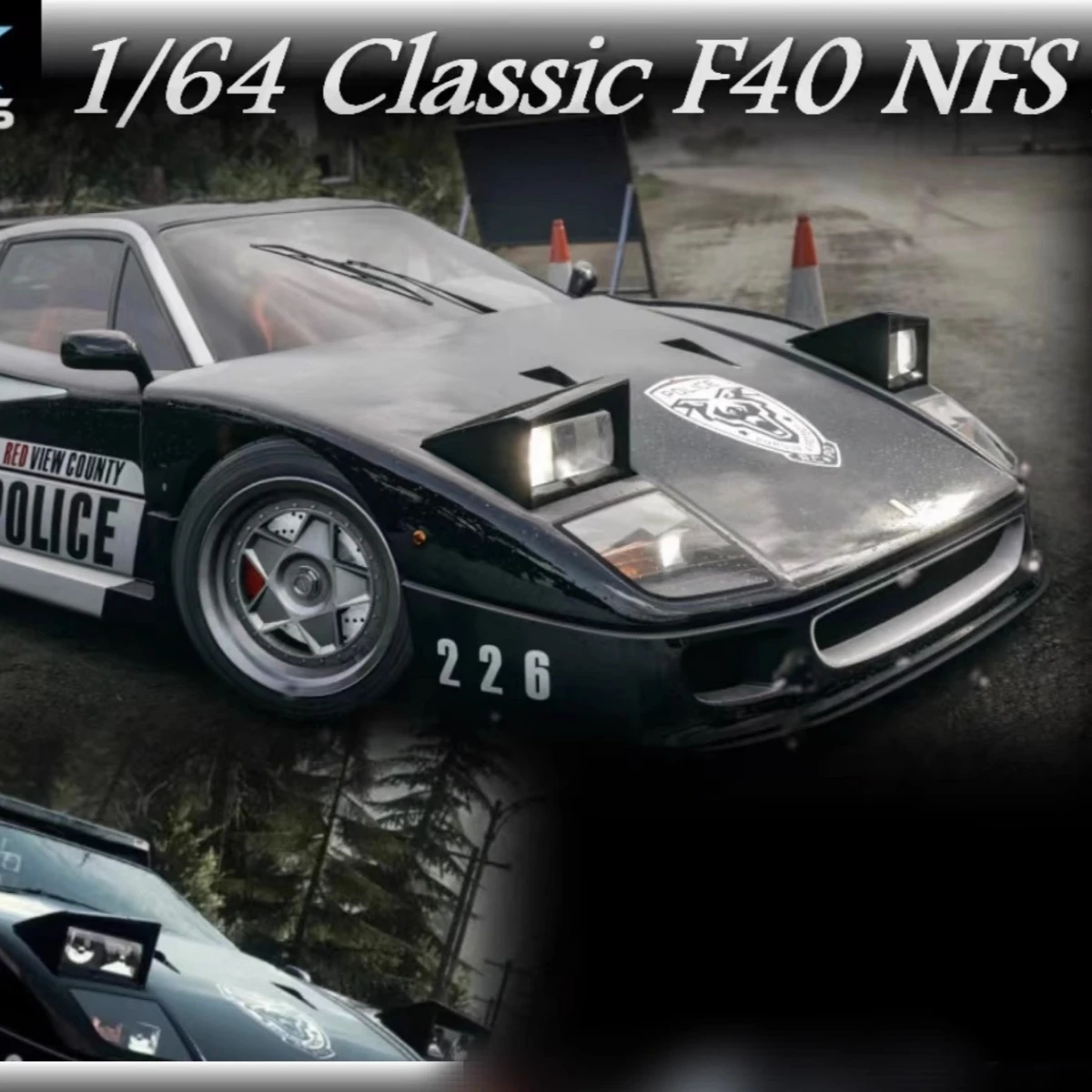 MY64 1:64 F40 RCPD NFS الراتنج دييكاست نموذج سيارة #3