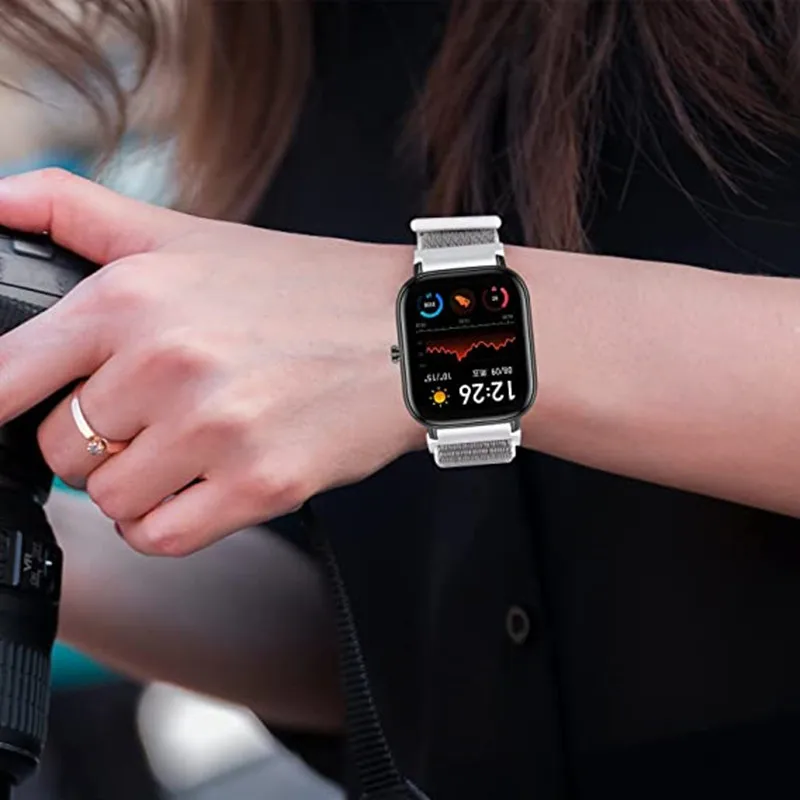 Нейлоновая петля 20 мм/22 мм, ремешок для часов Amazfit GTS/2/2e/3/GTS2 Mini/GTR 3 pro/47 мм/GTR2/2e/stratos 2/3, браслет Amazfit bip-u, ремешок