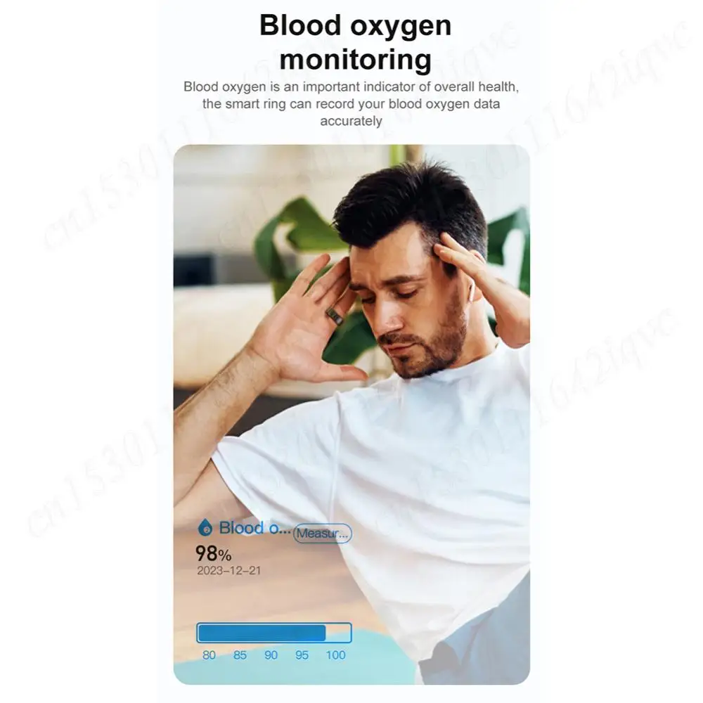 Anel inteligente r02 com estojo de carregamento, anel fitness ip68 e 5atm, à prova d'água, rastreador de oxigênio no sangue, modos multiesportivos para android ios