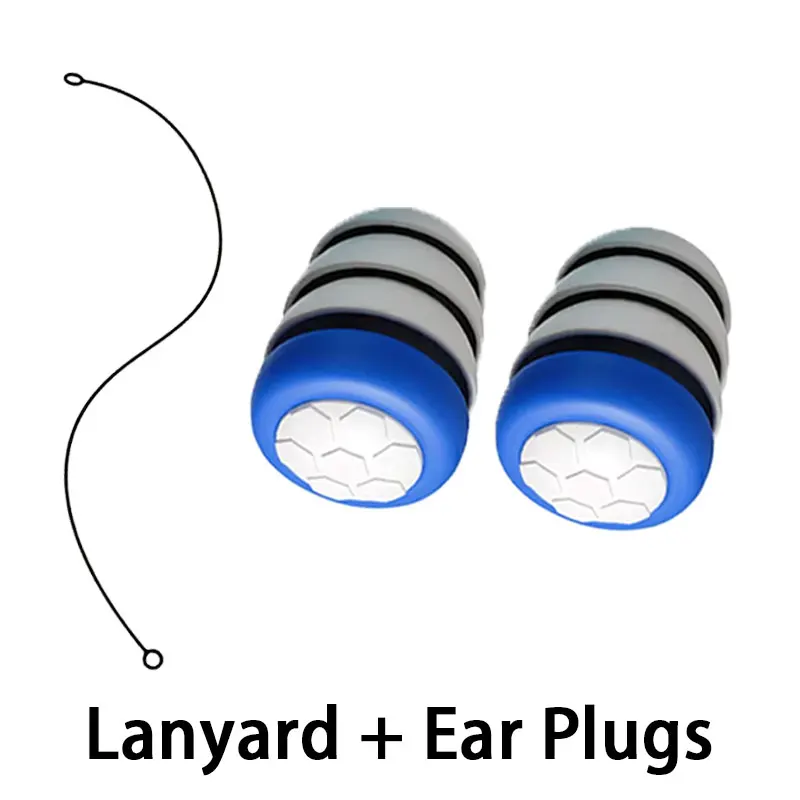 Wear‑Resistant Reusable Silicone Earplugs With Silicone Lanyard, Noise Filtering Ear Guard for Swimming, Sleeping, Library Revis