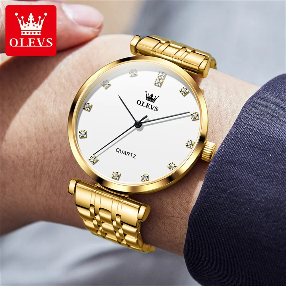 OLEVS 5596 Luxury Brand Men\'s Watch Fashionable and Simple Waterproof Stainless Steel Diamond Quartz Watch Original Men\'s Watch