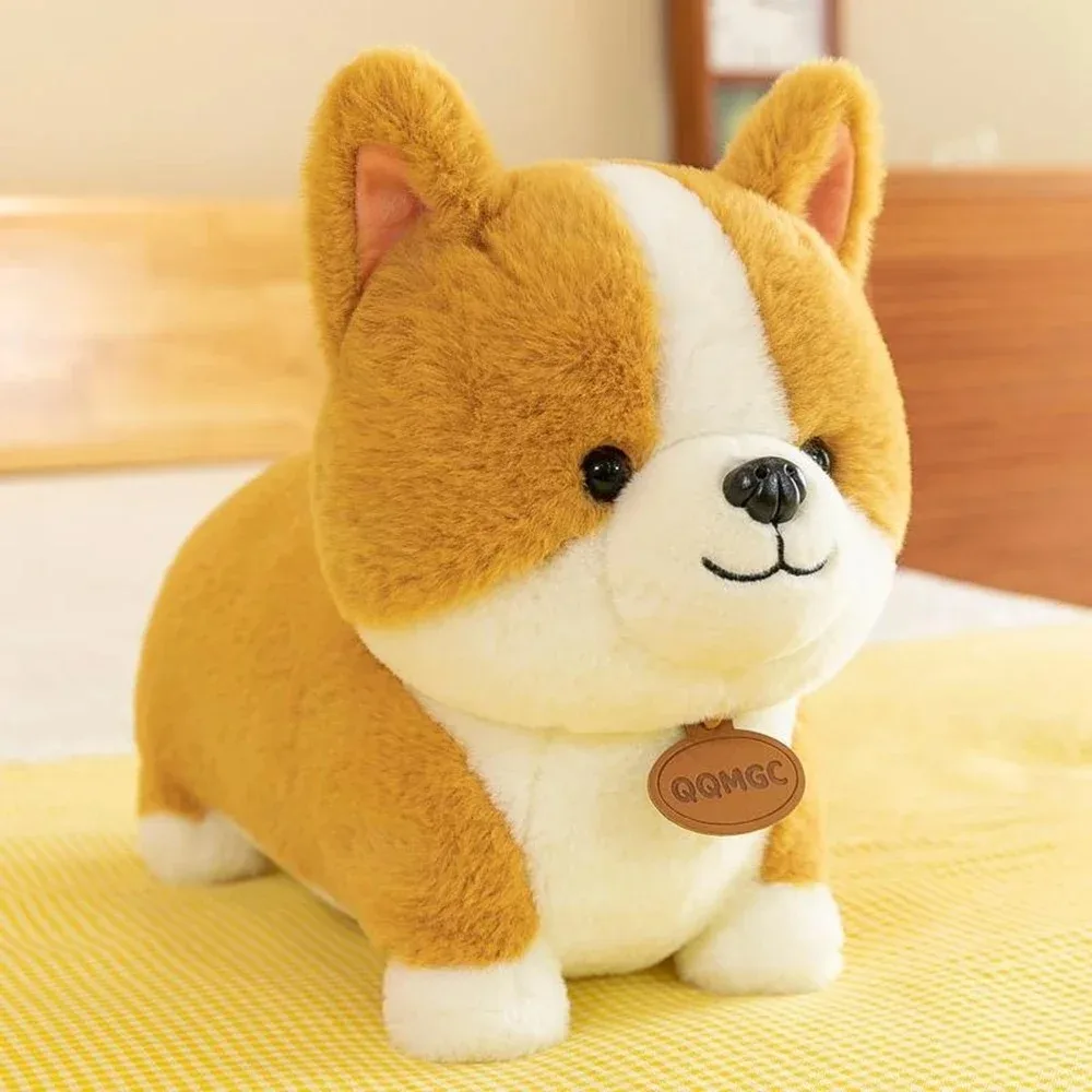 25cm bonito corgi boneca cão lance travesseiro figura de ação cama criança dormir boneca macio e confortável brinquedo de pelúcia presente aniversário