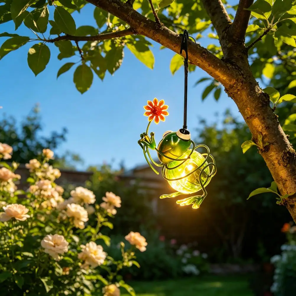 Solar Outdoor Hanging Lantern Solar Powered Animals Insects Lamp Durable Waterproof for Flowerbed Pot Garden Decor Solar Light