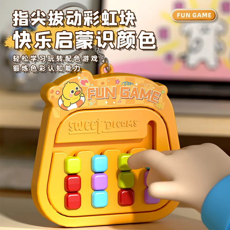 Cartoon glijdende puzzel Huarong Road sleutelhanger hanger kinderen vroege onderwijs denken training educatief speelgoed geschenken