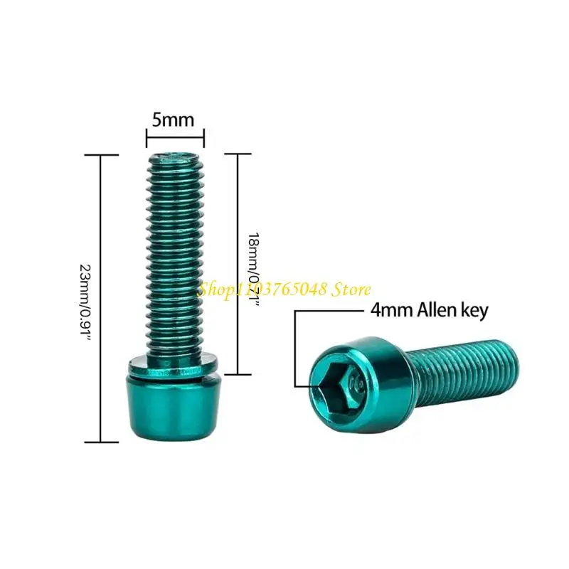 R53E 6 PCS Bike Stem Bolts Tapered Bolts Screw Bicycles Stem Top Cover Bolts Screw Bicycles Headset Bolts Screw with Washers