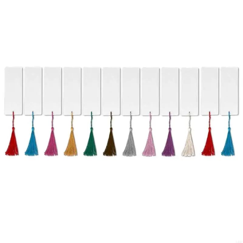 

L41F Paper Bookmarks 2x5.5Inch White Paintable Bookmarks with Tassels Page Marker