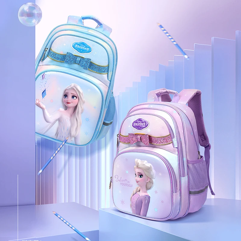 Original Disney Frozen School Bag For Girls Elsa Anna Primary Student Shoulder Orthopedic Backpack Large Capacity Birthday Gifts