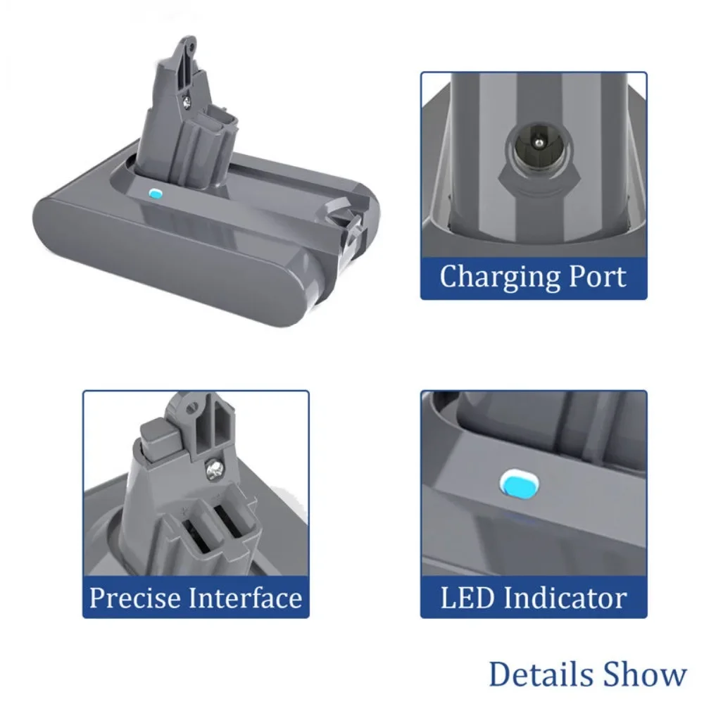21.6V Battery for Dyson V6 V7 V8 V10 Series SV12 DC62 SV11 Sv10 Handheld Vacuum Cleaner Spare Battery Rechargeable Battery