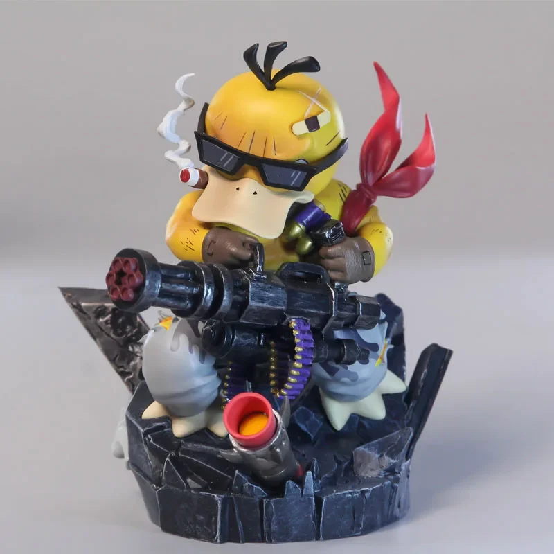 Gatling Psyduck Action Figure Machine Gun Battle Damage Scene Model Collectible Super Cool Toys Car Decor Figurine Birthday Gift