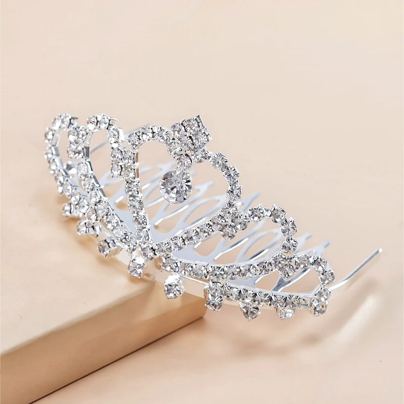 Rhinestone crown hair comb